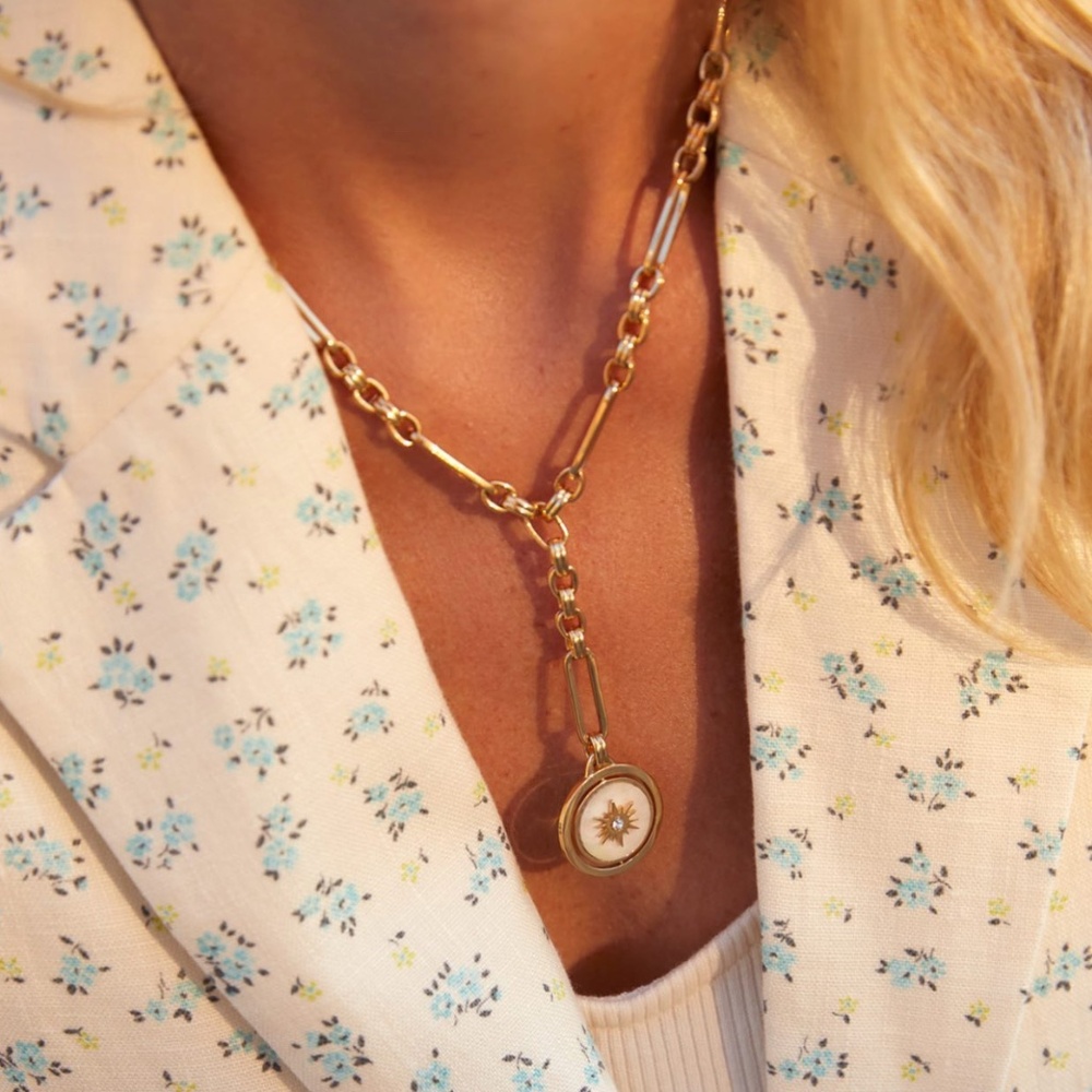 Mignonne Gavigan Luna Charm Necklace 14K Gold Plated Reversible Pendant - Picture 6 of 7